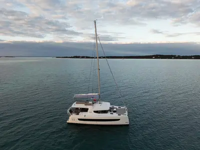 Ptarmigan, a Bali 4.4 catamaran at Central Abaco, Bahamas