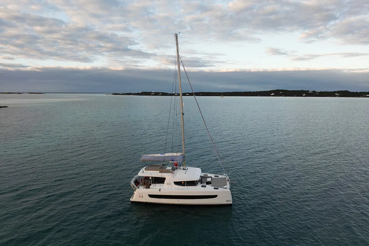Ptarmigan, a Bali 4.4 catamaran at Central Abaco, Bahamas