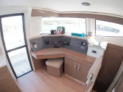 Cabin on Ptarmigan, a Bali 4.4 catamaran at Central Abaco, Bahamas