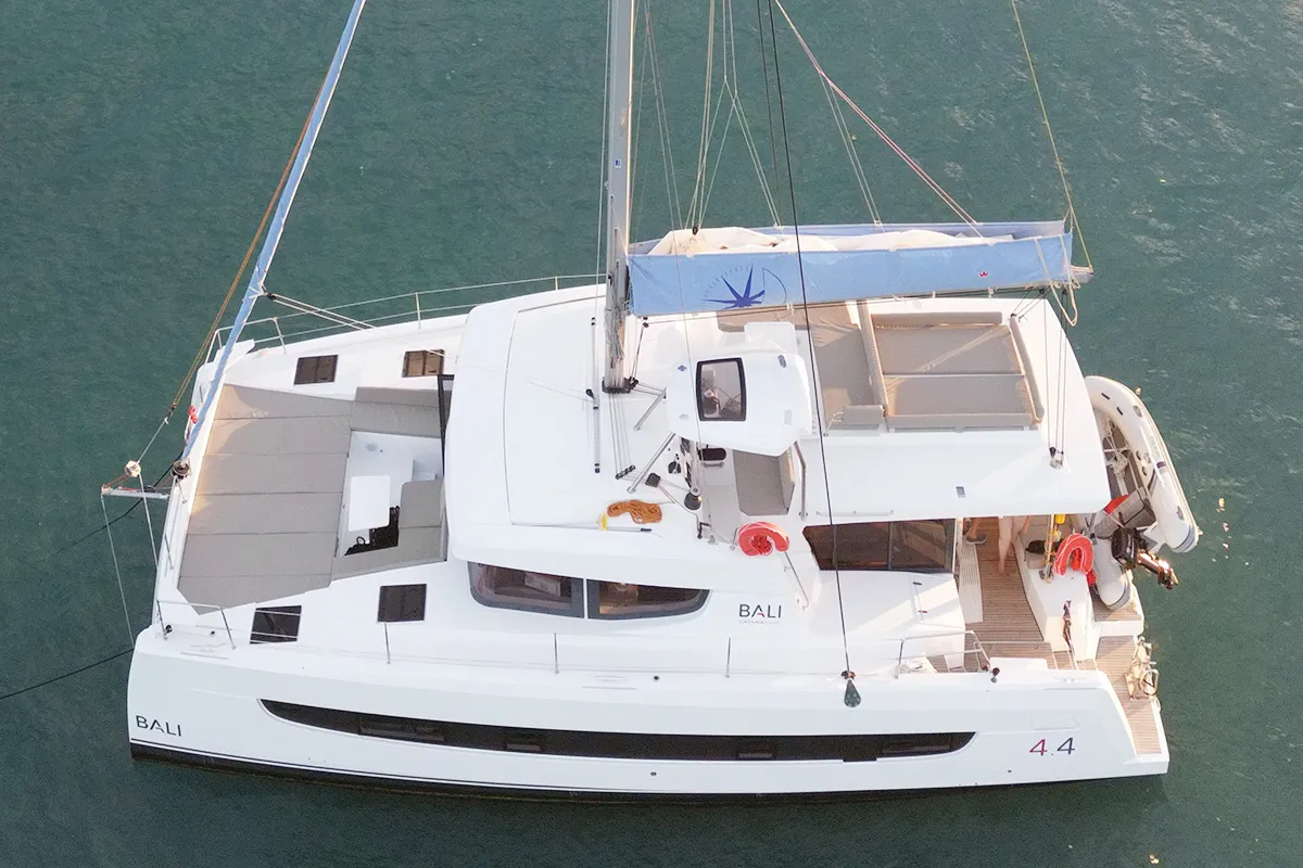 Ptarmigan, a Bali 4.4 catamaran at Central Abaco, Bahamas
