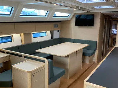 Salon of Ocean's Blue, a D&D Kufner 54 sailboat at Punat, Croatia