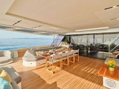 Aloia 80, a Fountaine Pajot Thira 80 catamaran at Municipal Unit of Nea Peramos, Greece
