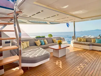 Aloia 80, a Fountaine Pajot Thira 80 catamaran at Municipal Unit of Nea Peramos, Greece