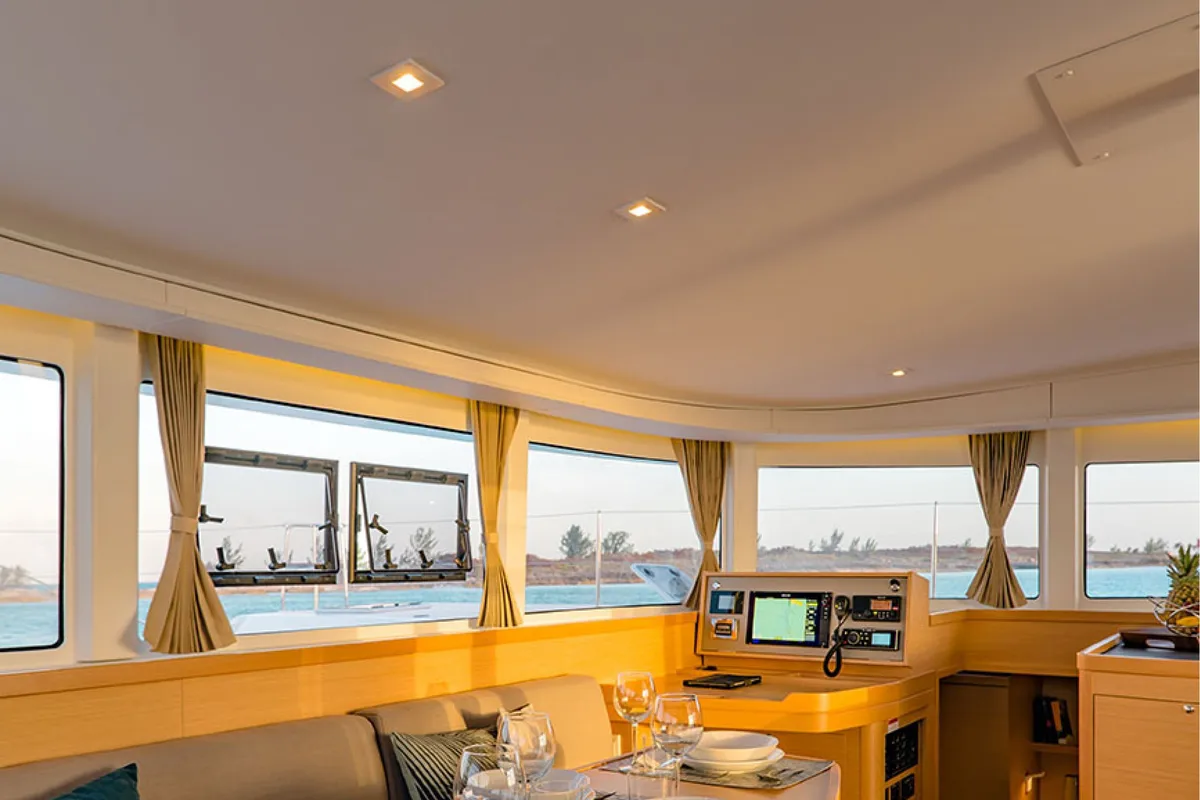 Salon of Oscar VI, a Lagoon 42 catamaran at Alameda, United States