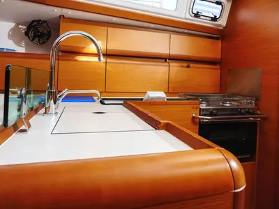 Galley of Tortuga, a Jeanneau Sun Odyssey 449 sailboat at Rogač, Croatia