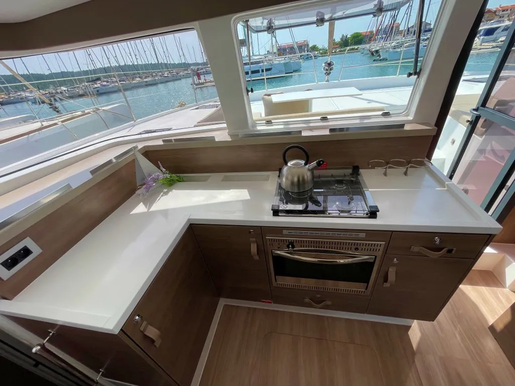 Galley of Sail and Adventure, a Bali 4.2 catamaran at Pirovac, Croatia