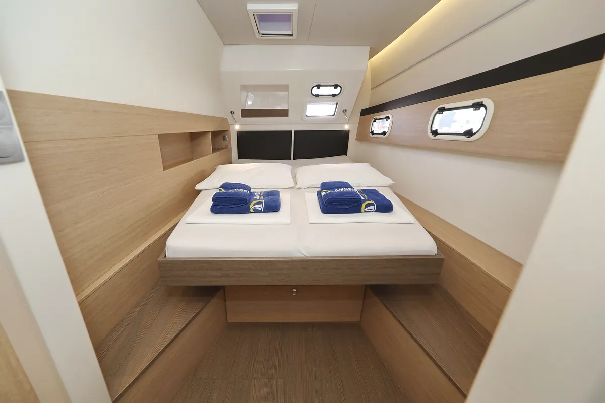 Cabin on Rozi V, a Bali 4.5 catamaran at Općina Rogoznica, Croatia