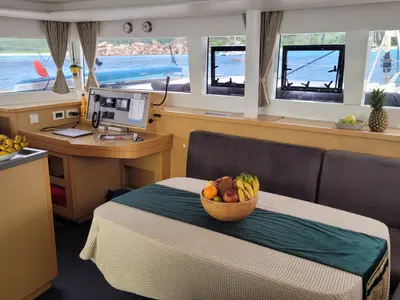 Salon of Butterfly, a Lagoon 450 F - 4 + 2 cab. catamaran at Azam Marina, Tanzania