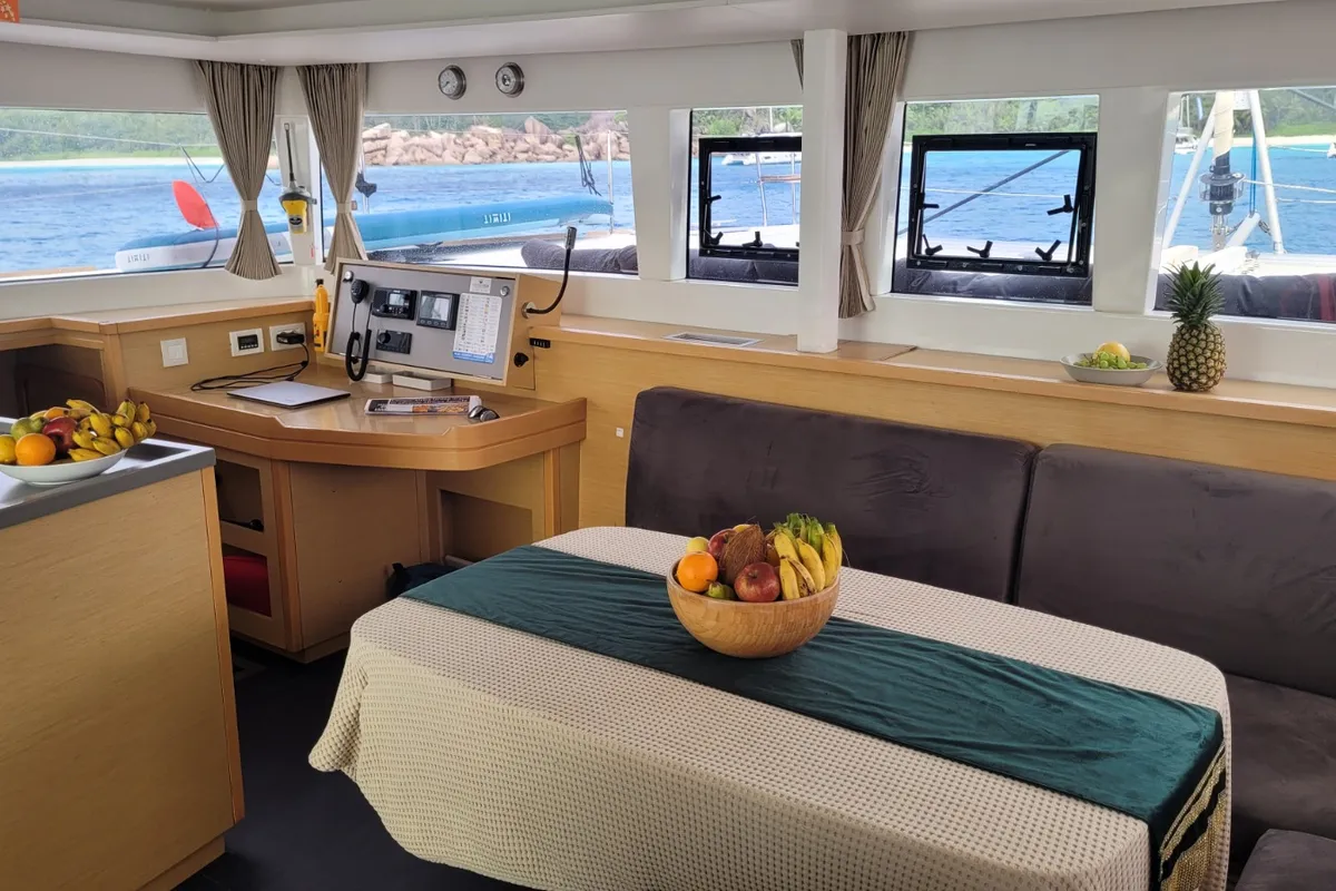 Salon of Butterfly, a Lagoon 450 F - 4 + 2 cab. catamaran at Azam Marina, Tanzania