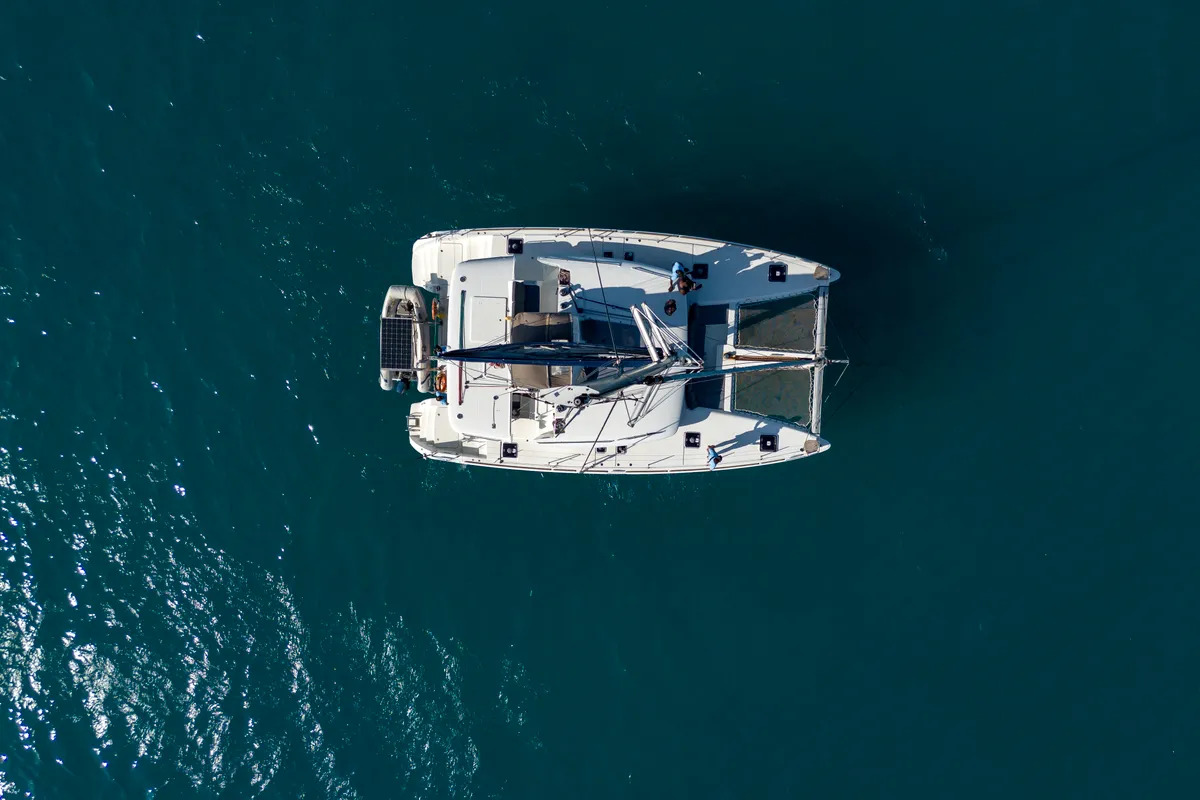 Exterior view of Butterfly, a Lagoon 450 F - 4 + 2 cab. catamaran at Azam Marina, Tanzania