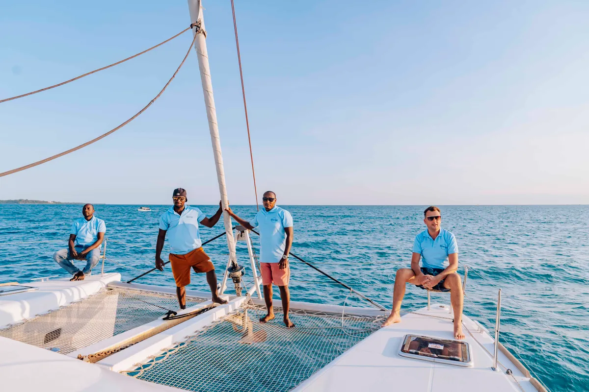 Deck of Butterfly, a Lagoon 450 F - 4 + 2 cab. catamaran at Azam Marina, Tanzania