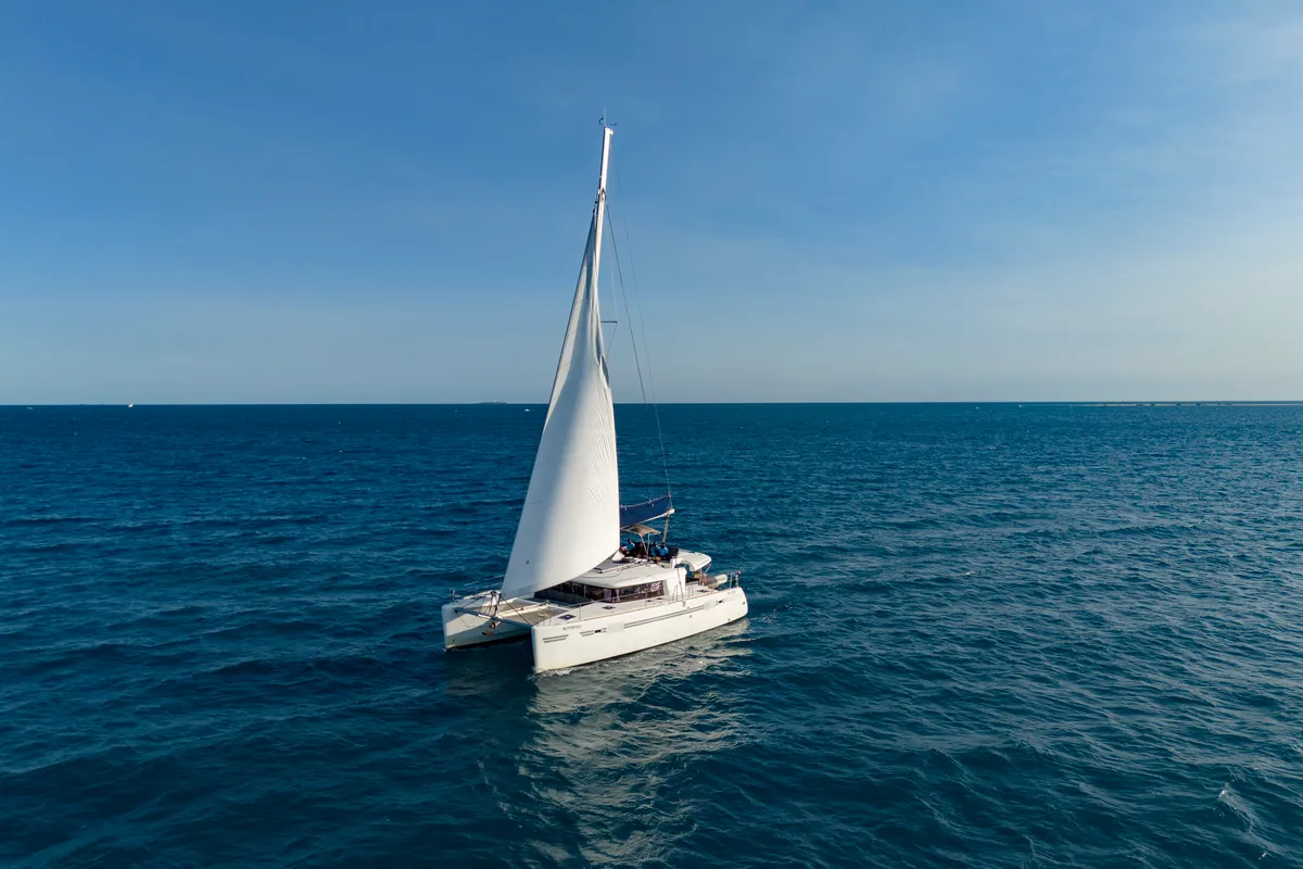 Exterior view of Butterfly, a Lagoon 450 F - 4 + 2 cab. catamaran at Azam Marina, Tanzania