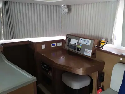 Salon of Twin elli, a Lagoon 450 S catamaran at Palma de Mallorca, Spain