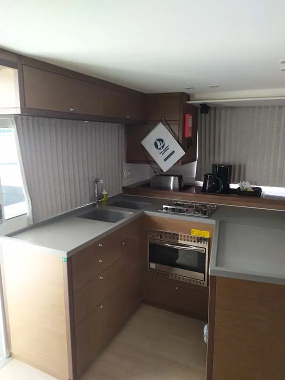 Galley of Twin elli, a Lagoon 450 S catamaran at Palma de Mallorca, Spain