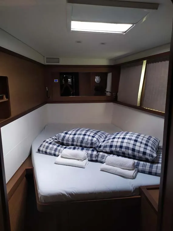 Cabin on Twin elli, a Lagoon 450 S catamaran at Palma de Mallorca, Spain