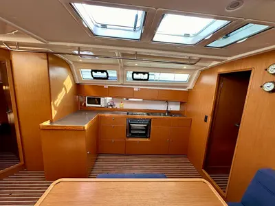Galley of Rava, a Bavaria Cruiser 46 sailboat at Sukošan, Croatia