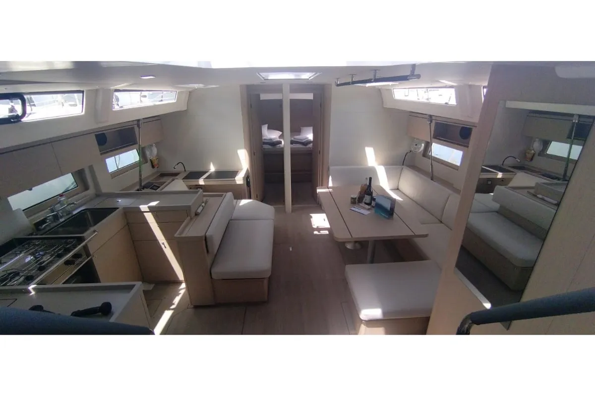Salon of ESCAPE, a Beneteau Oceanis 51.1 sailboat at Athens, Greece