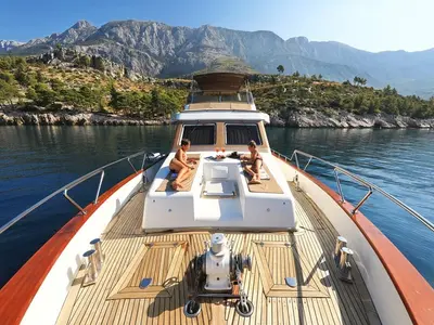 Deck of Custom Blanka, a Gulet Motoryacht motor yacht at Split, Croatia
