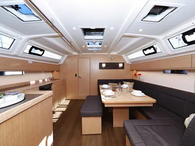 Salon of Sirius, a Bavaria Cruiser 46 sailboat at Grad Pula, Croatia