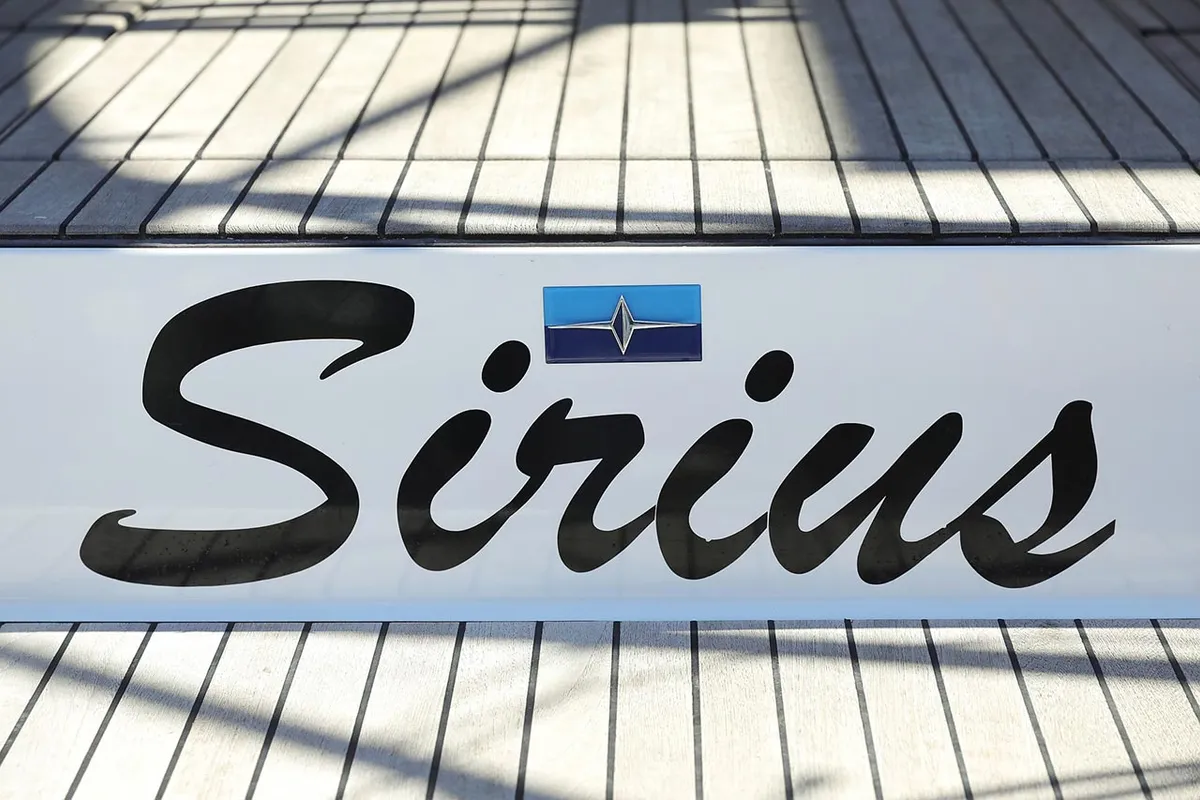 Exterior view of Sirius, a Bavaria Cruiser 46 sailboat at Grad Pula, Croatia