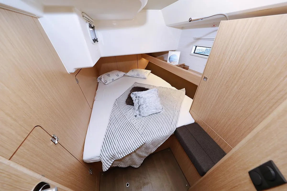 Cabin on Sirius, a Bavaria Cruiser 46 sailboat at Grad Pula, Croatia