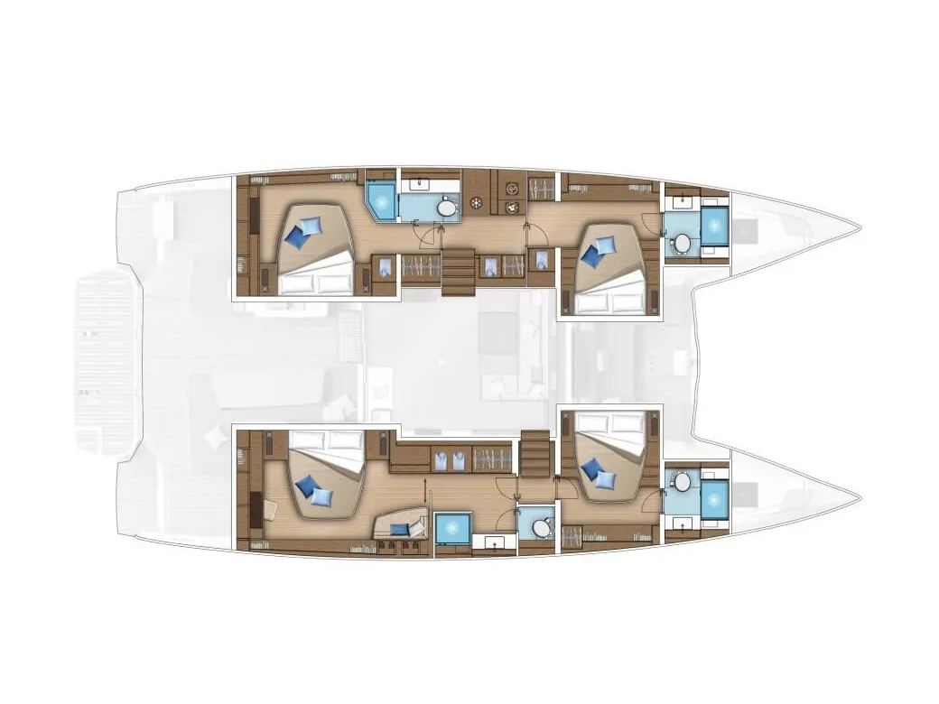 Floor plan of Jack, a Jeanneau Sun Odyssey 52.2 sailboat at Biograd na Moru, Croatia