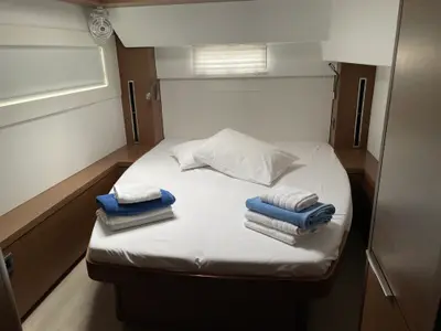 Cabin on Kleio, a Lagoon 46 catamaran at Volos, Greece