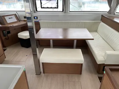 Salon of Kleio, a Lagoon 46 catamaran at Volos, Greece