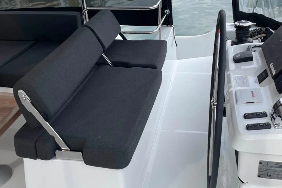 Deck of Aegeus, a Lagoon 51 catamaran at Athens, Greece