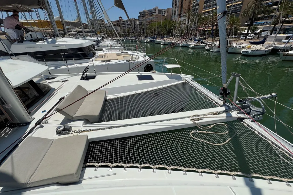 Deck of Lady Ellen - 1747/2025, a Excess 11 catamaran at Palma de Mallorca, Spain