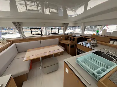 Salon of Lady Ellen - 1747/2025, a Excess 11 catamaran at Palma de Mallorca, Spain