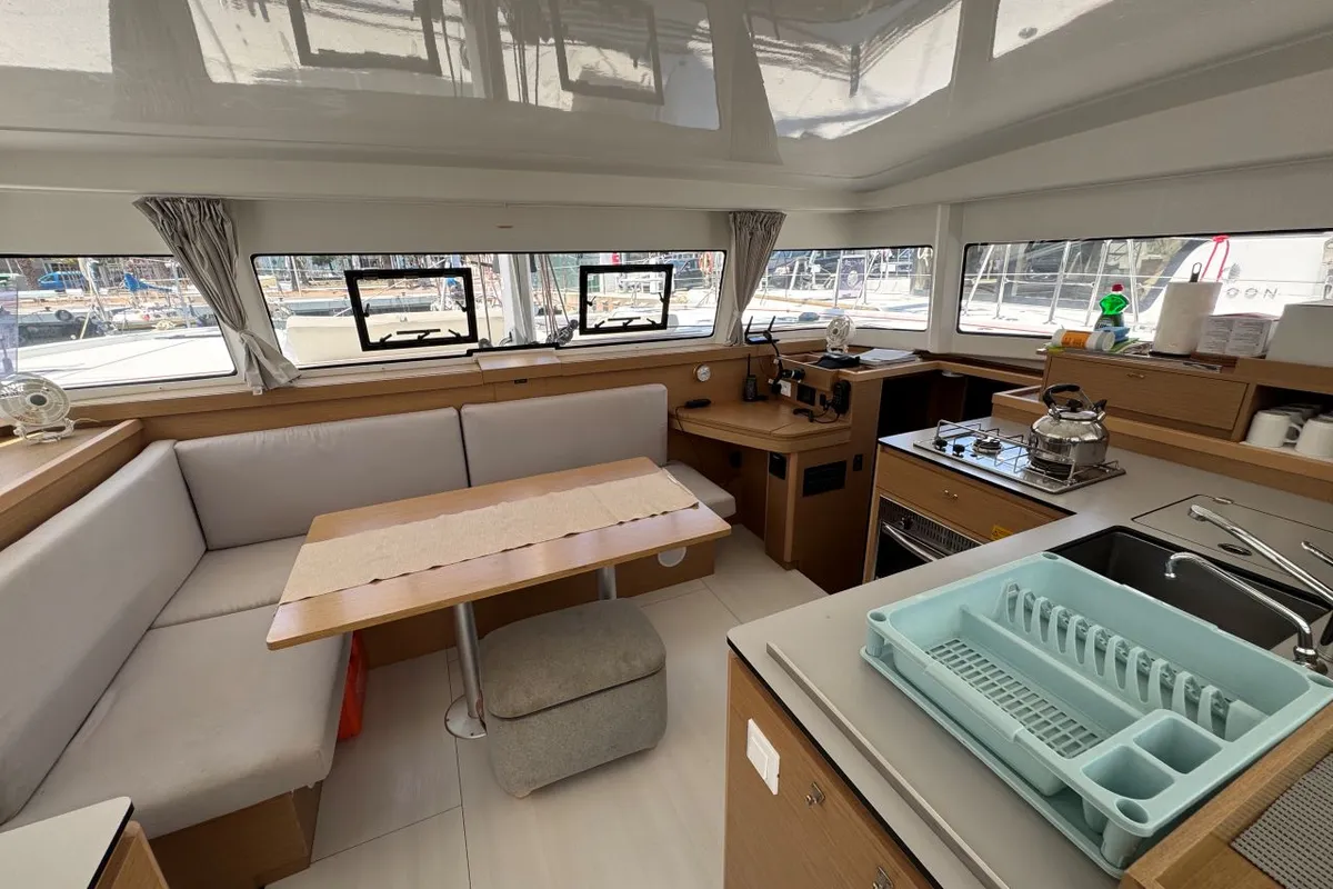 Salon of Lady Ellen - 1747/2025, a Excess 11 catamaran at Palma de Mallorca, Spain