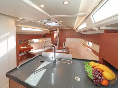 Galley of Azur, a Hanse 418 sailboat at Lavreotiki Municipal Unit, Greece