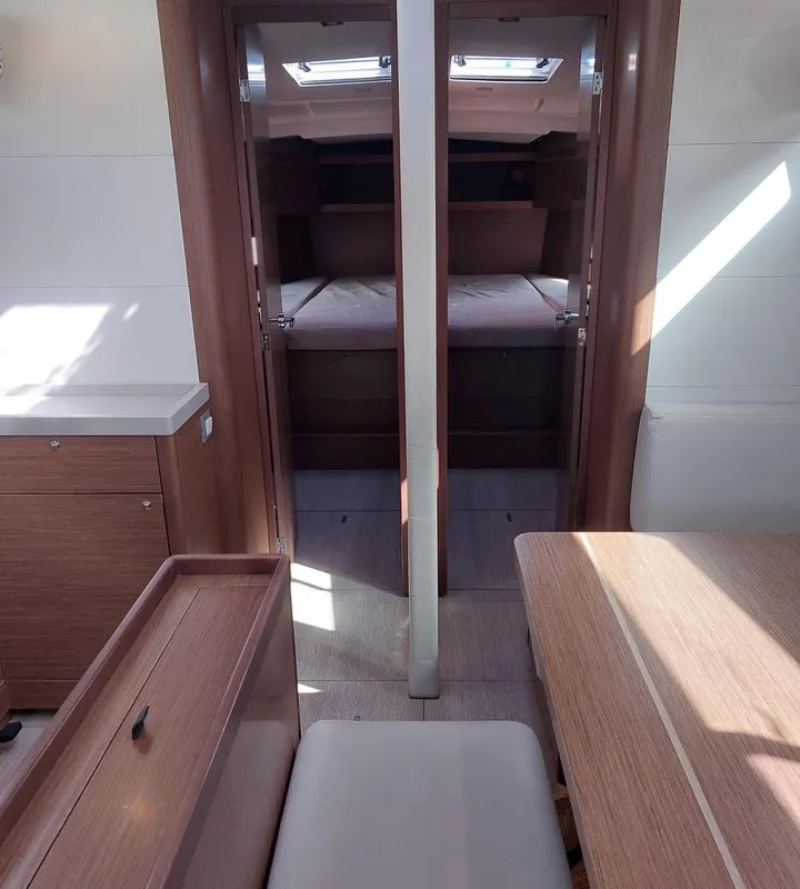 Cabin on Kalmi, a Beneteau Oceanis 46.1 sailboat at Lavreotiki Municipal Unit, Greece