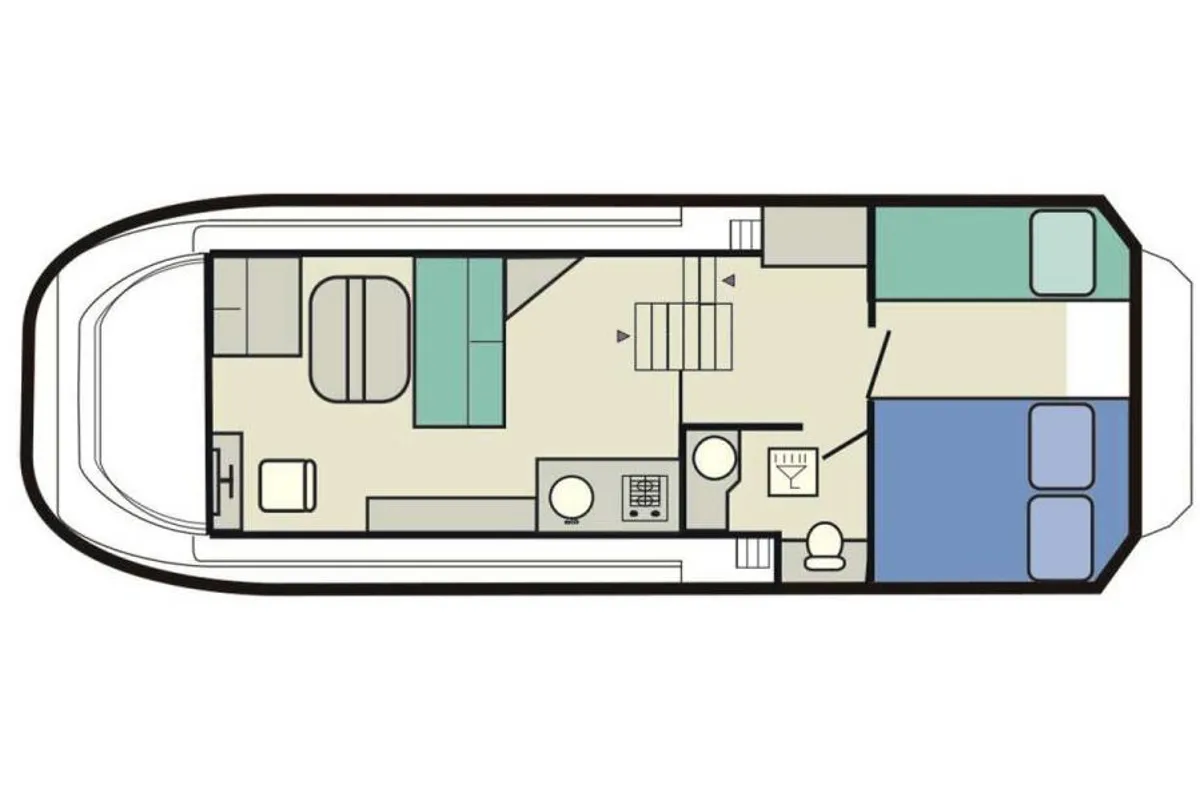 Floor plan of Sheba - Budget 2, a Cygnet Sheba motorboat at Portiragnes, France