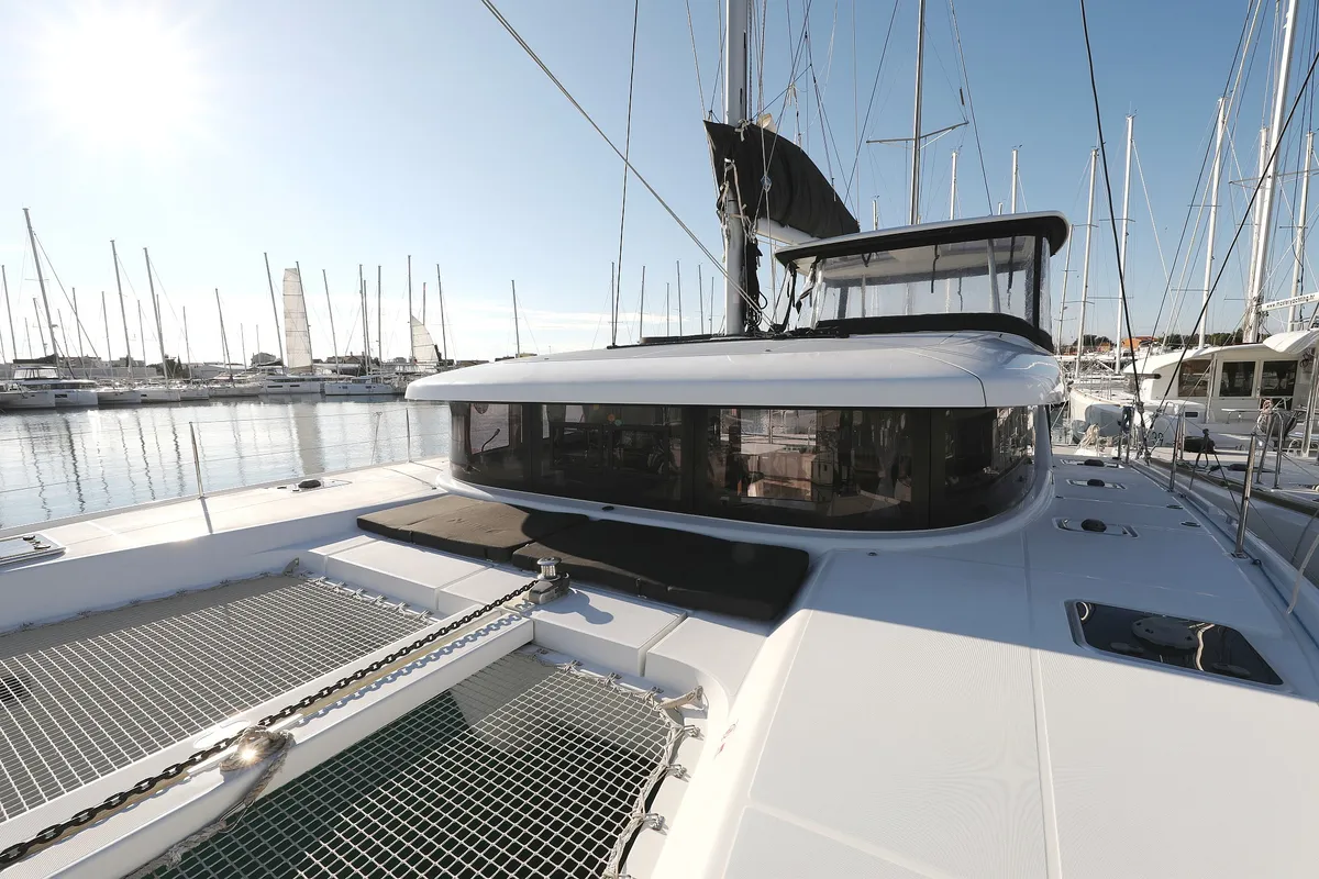 Exterior view of Fat Cat, a Lagoon 42 catamaran at Općina Sukošan, Croatia
