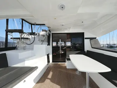 Deck of Fat Cat, a Lagoon 42 catamaran at Općina Sukošan, Croatia