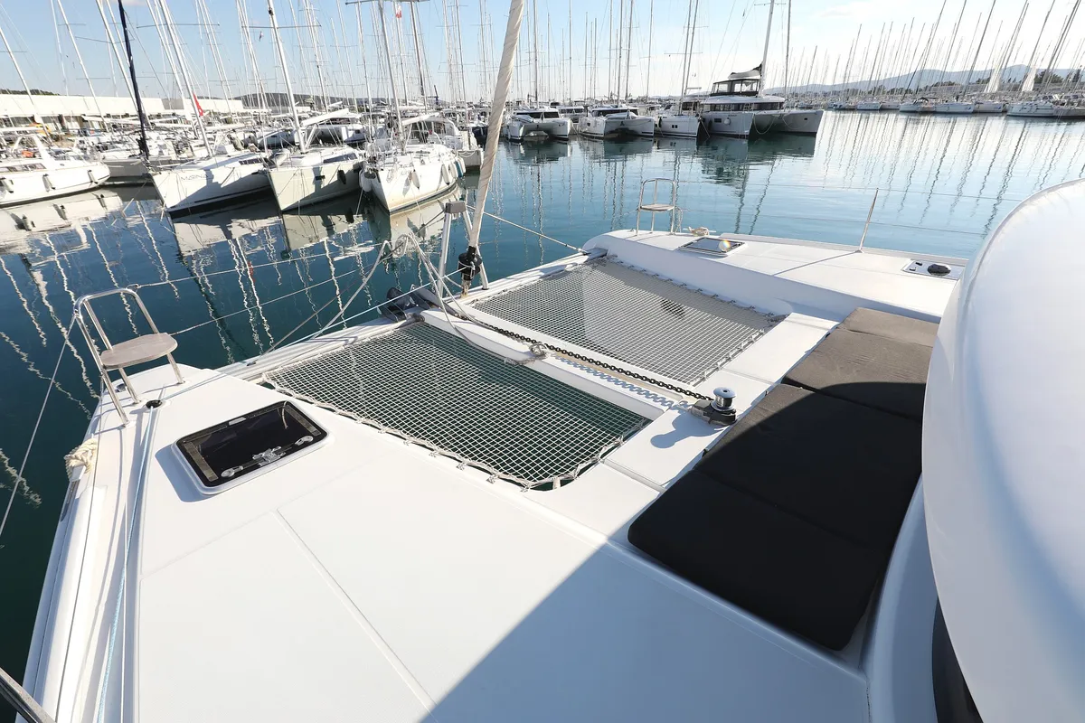 Deck of Fat Cat, a Lagoon 42 catamaran at Općina Sukošan, Croatia