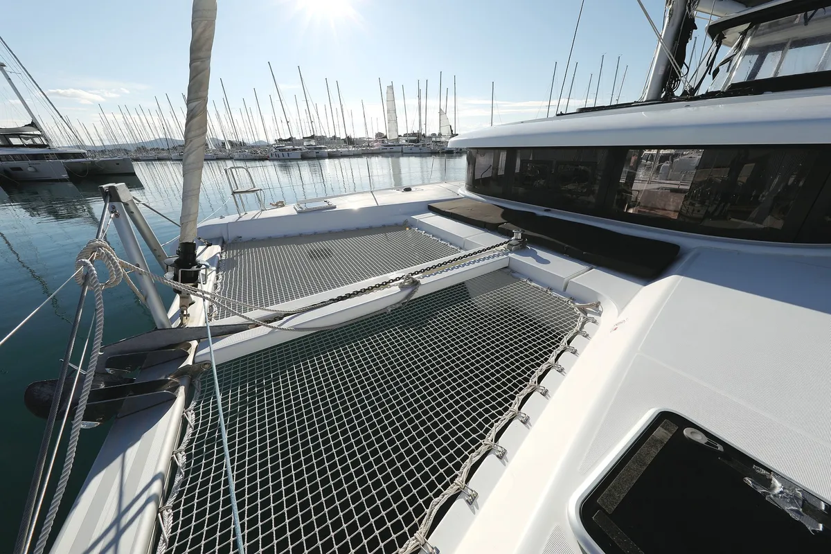 Deck of Fat Cat, a Lagoon 42 catamaran at Općina Sukošan, Croatia