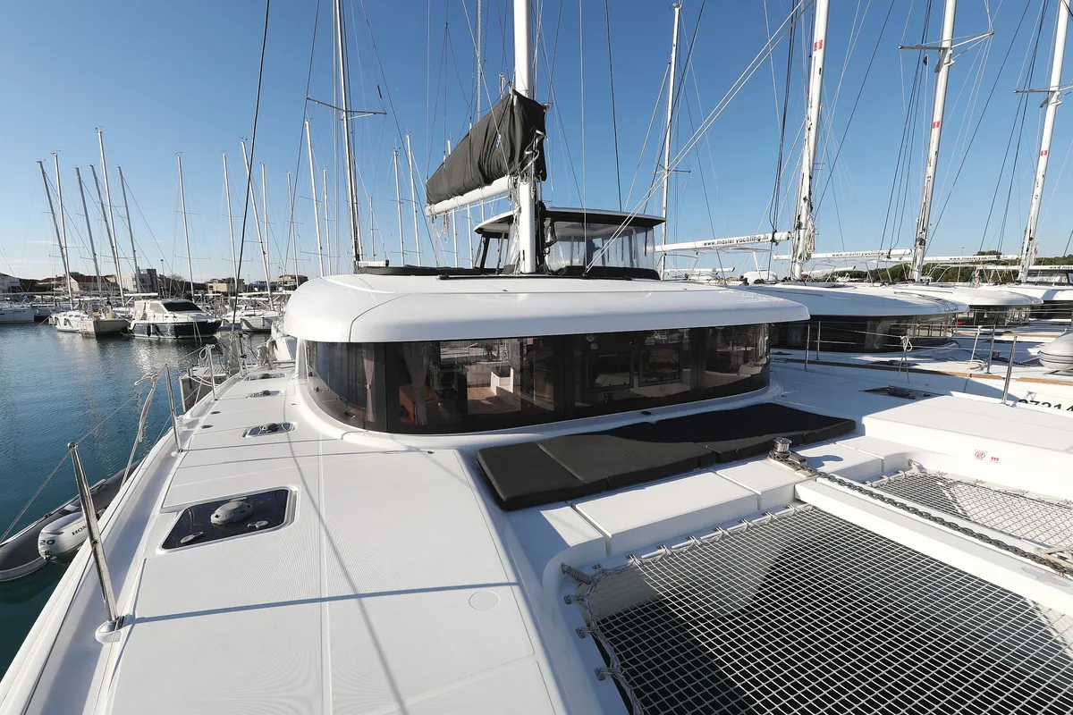Exterior view of Fat Cat, a Lagoon 42 catamaran at Općina Sukošan, Croatia