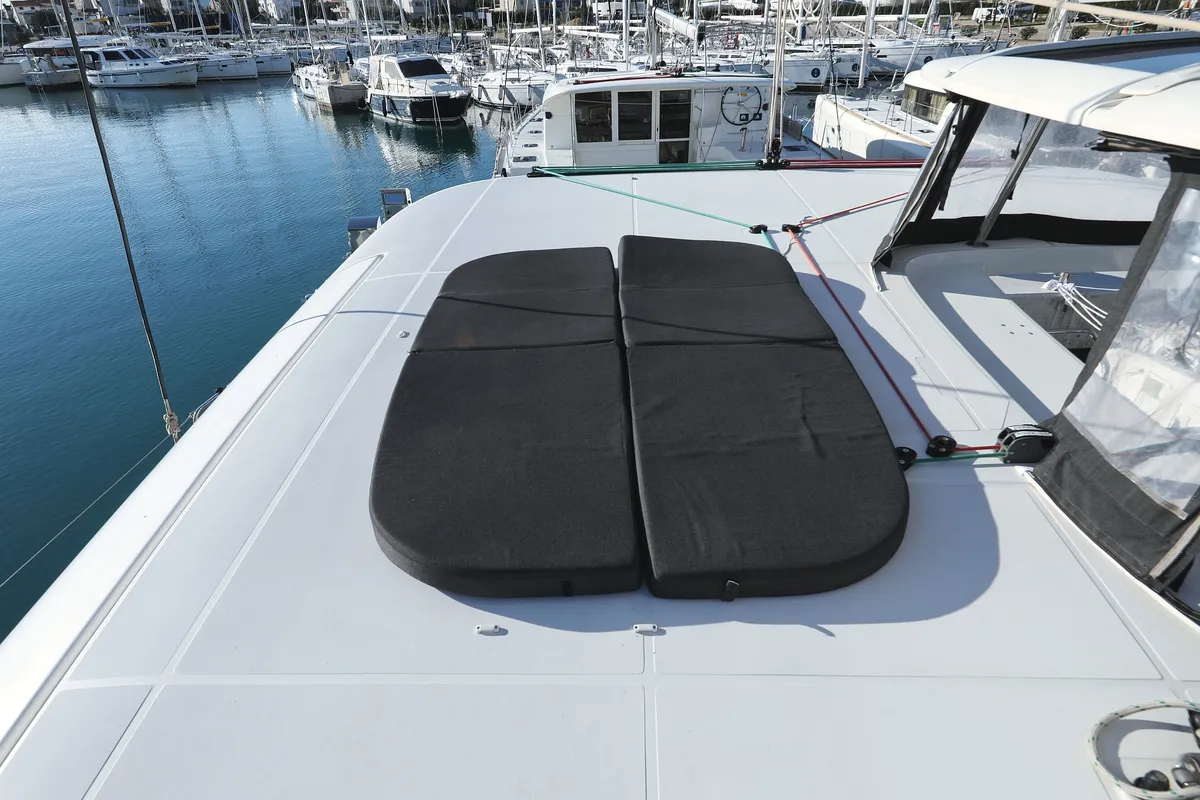 Deck of Fat Cat, a Lagoon 42 catamaran at Općina Sukošan, Croatia