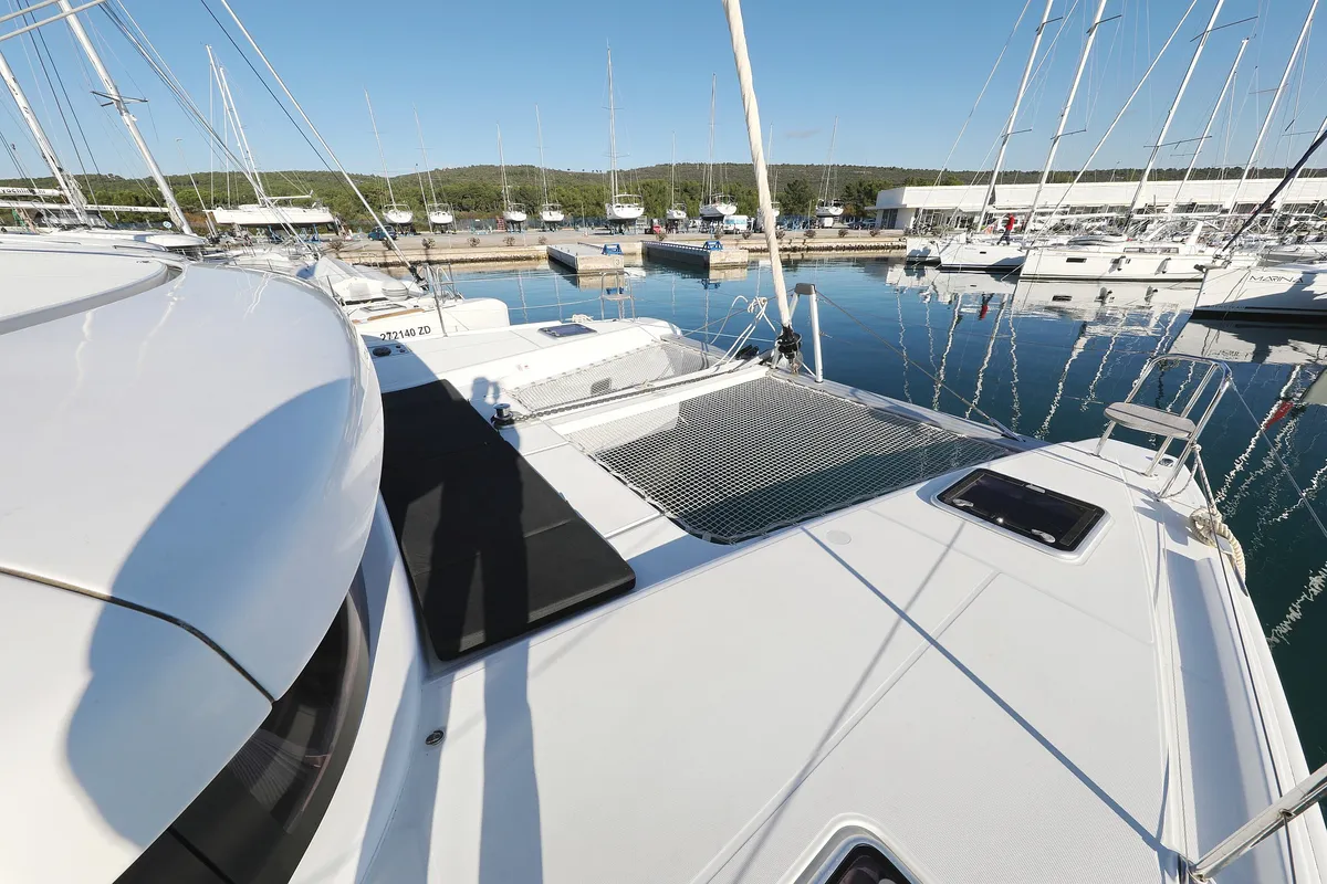Exterior view of Fat Cat, a Lagoon 42 catamaran at Općina Sukošan, Croatia