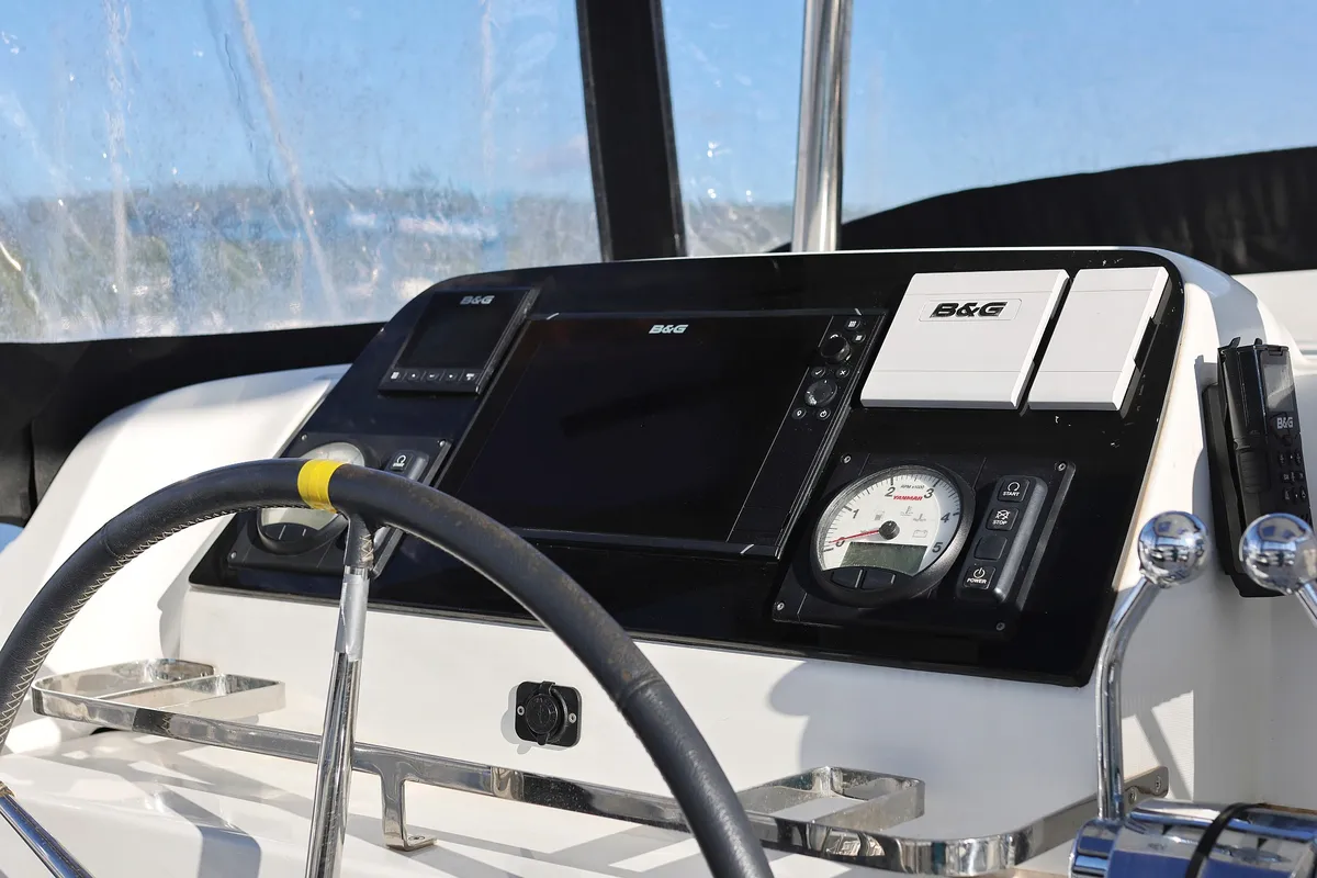 Cockpit of Fat Cat, a Lagoon 42 catamaran at Općina Sukošan, Croatia
