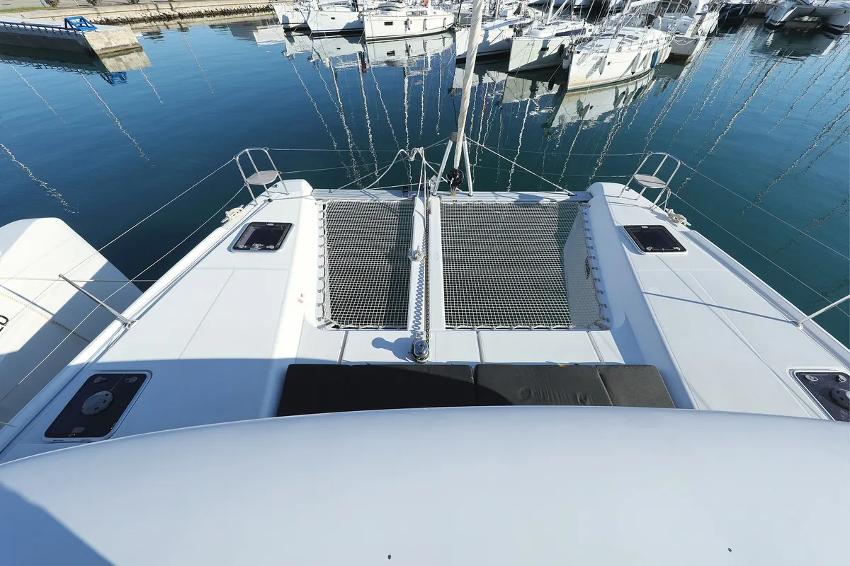 Deck of Fat Cat, a Lagoon 42 catamaran at Općina Sukošan, Croatia