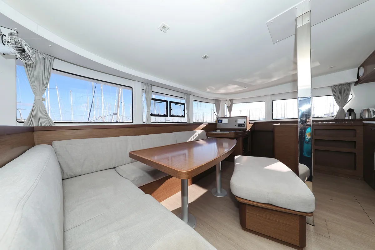 Salon of Fat Cat, a Lagoon 42 catamaran at Općina Sukošan, Croatia