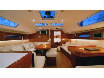 Salon of Stavros Tou Notou, a Beneteau Oceanis 46 sailboat at Municipal Unit of Rhodes, Greece