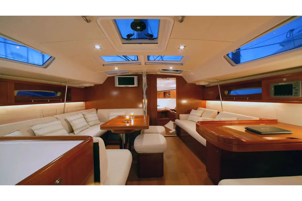 Salon of Stavros Tou Notou, a Beneteau Oceanis 46 sailboat at Municipal Unit of Rhodes, Greece