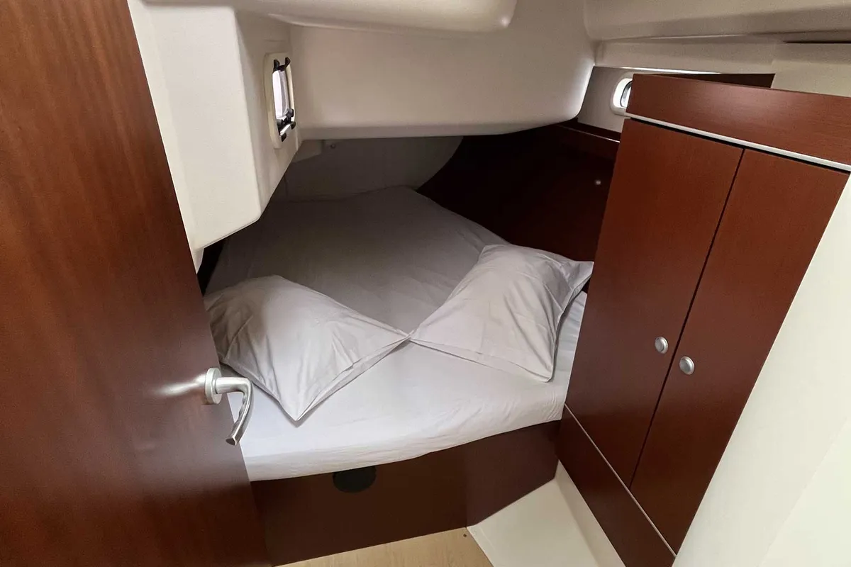 Cabin on Alkyoni, a Hanse 385 sailboat at Thessaloniki, Greece
