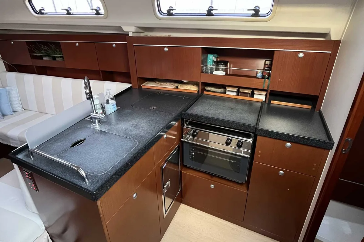 Galley of Alkyoni, a Hanse 385 sailboat at Thessaloniki, Greece