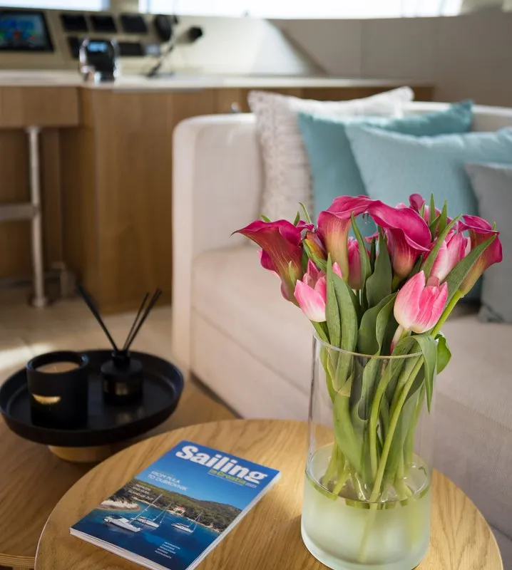 Salon of Zara, a Sunreef 50 catamaran at Kaštela, Croatia